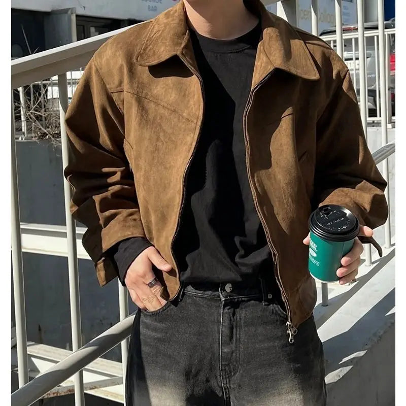 Men's Detroit Suede Bomber Jacket