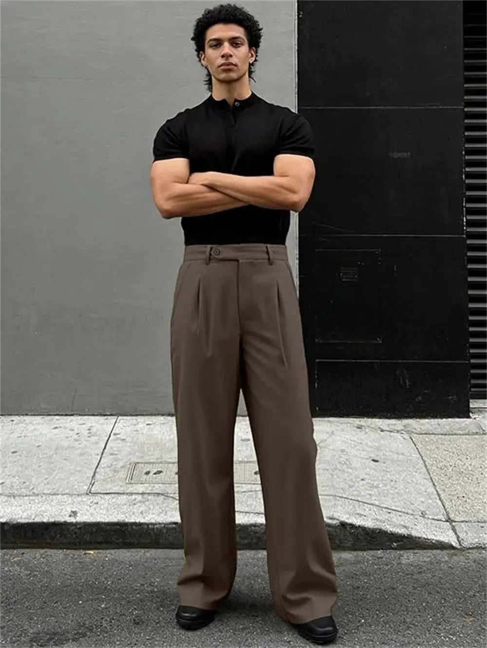 Men's Wide Leg Dress Pants
