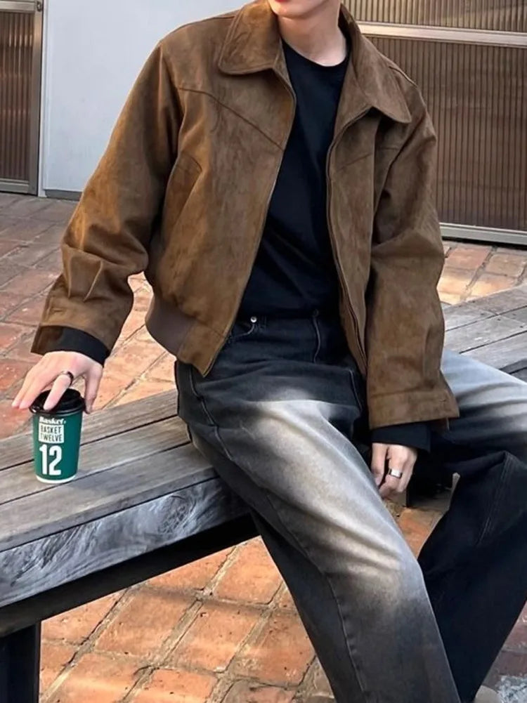 Men's Detroit Suede Bomber Jacket