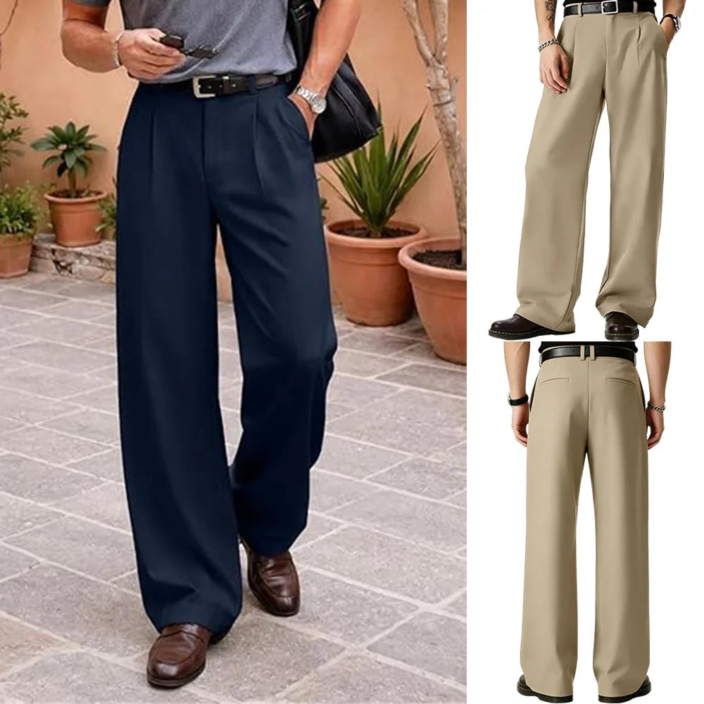 Men's Wide Leg Dress Pants