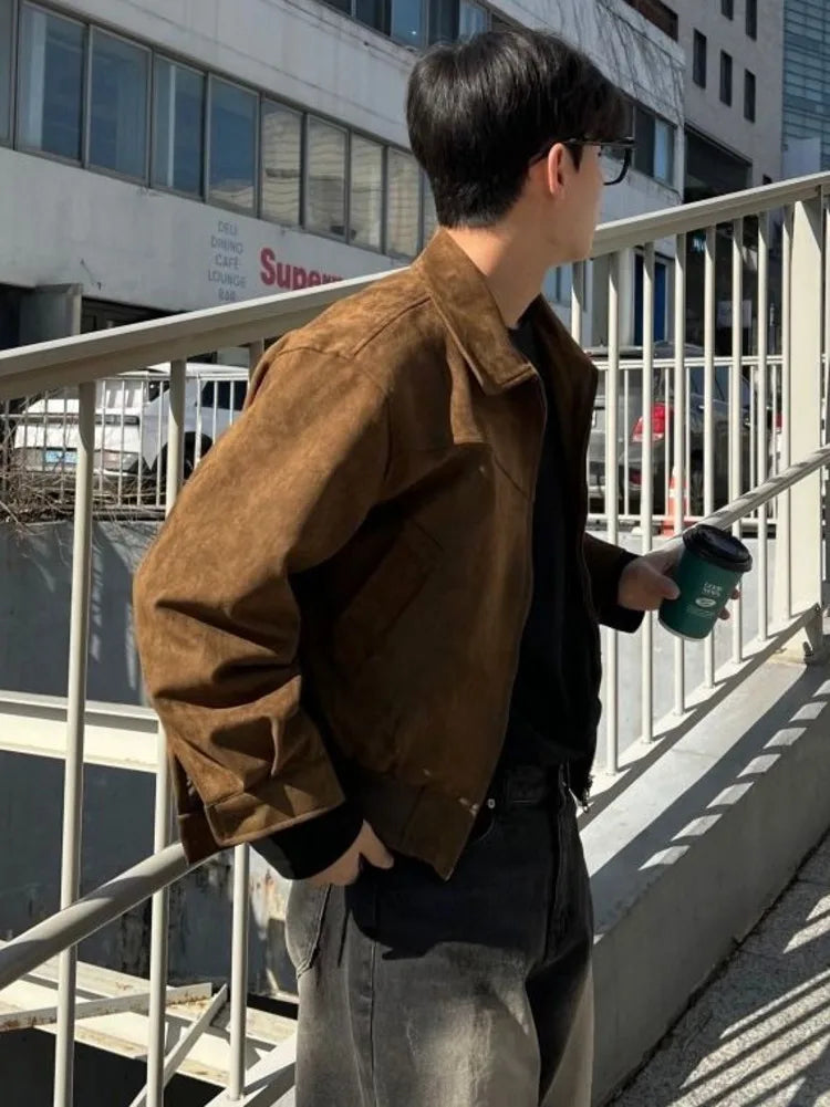 Men's Detroit Suede Bomber Jacket
