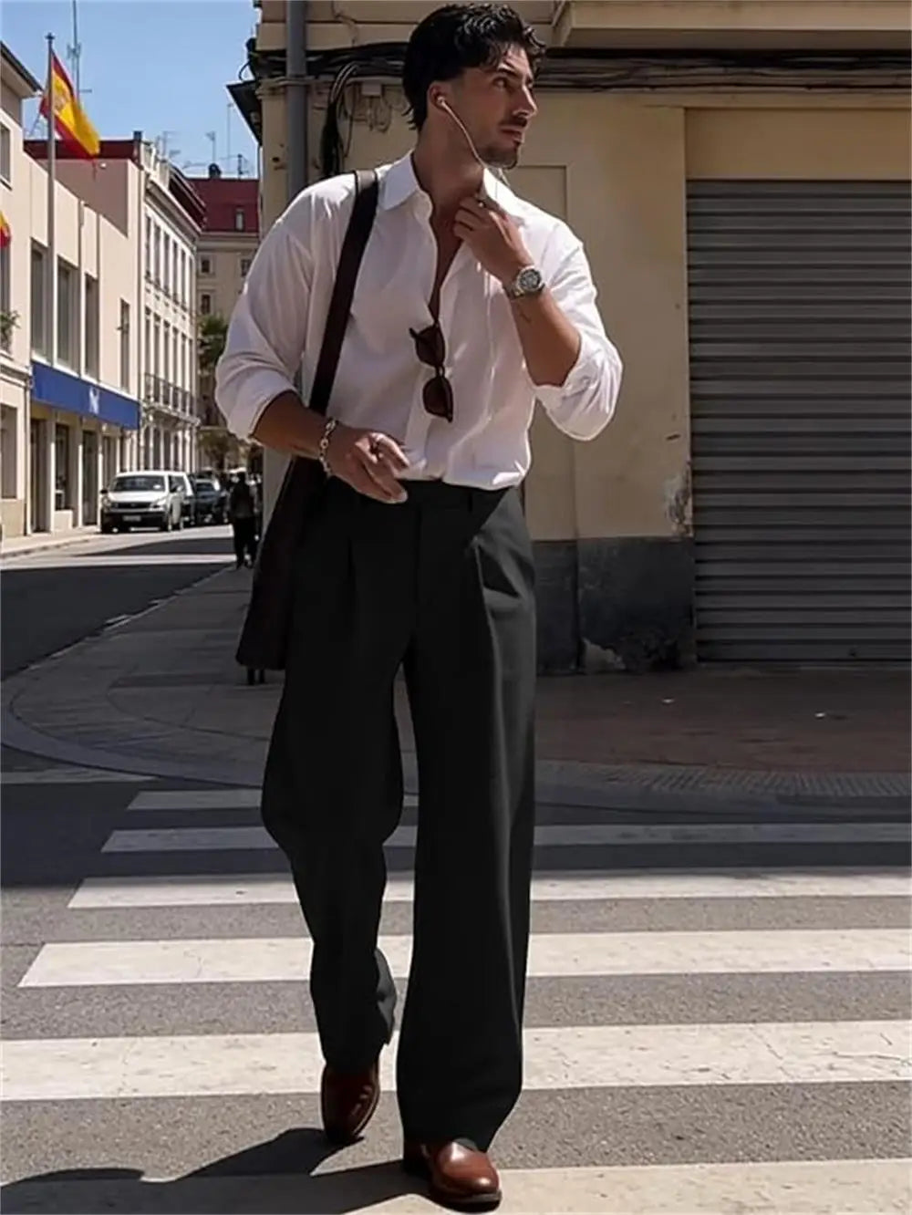 Men's Wide Leg Dress Pants