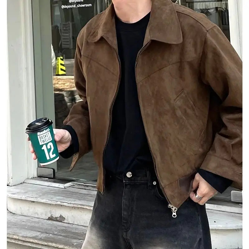Men's Detroit Suede Bomber Jacket